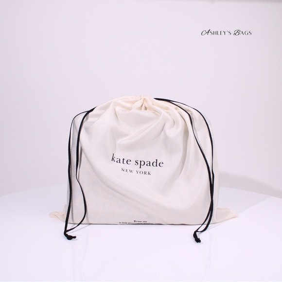 Kate Spade New Logo Off White Large Drawstring Dust Bag - Picture 2 of 3